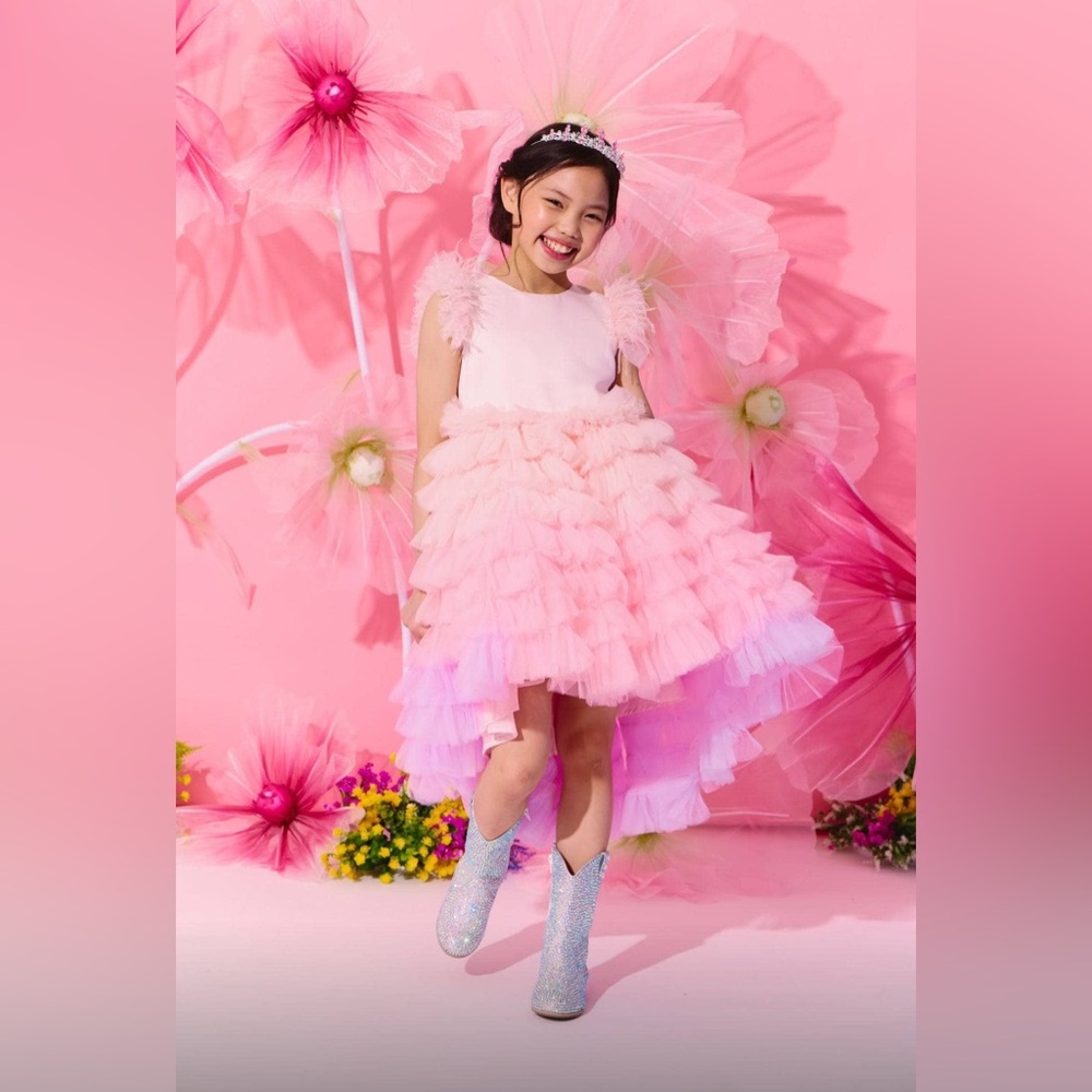 Lola + The Boys PRINCESS FEATHER TULLE DRESS girls size 6